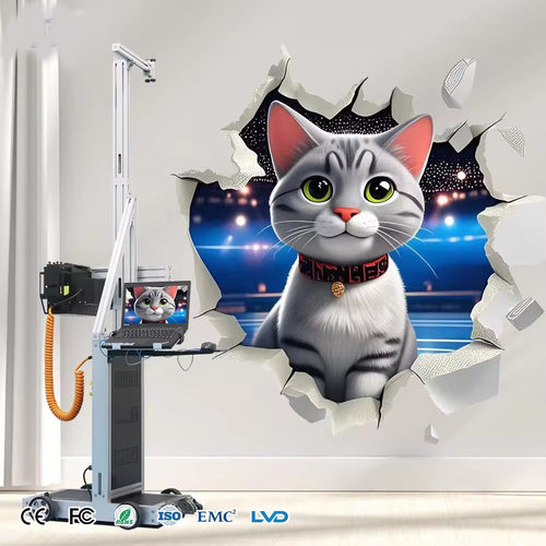 3D墙体喷绘机彩绘机全自动调平双喷头美墙4D打印机绘画机