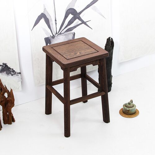 实木方凳鸡翅木中式餐桌凳原木凳长腿凳换鞋凳子茶桌凳洗脚凳