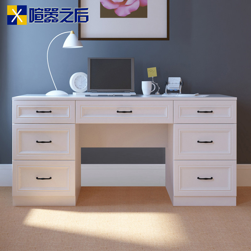 简约电脑桌抽屉写字桌书桌吊柜组合挂墙式定制1.2米写字台