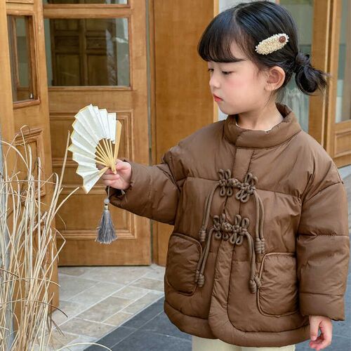 儿童羽绒服冬装外套2024男女童新中式加厚保暖国风宝宝盘扣外套潮