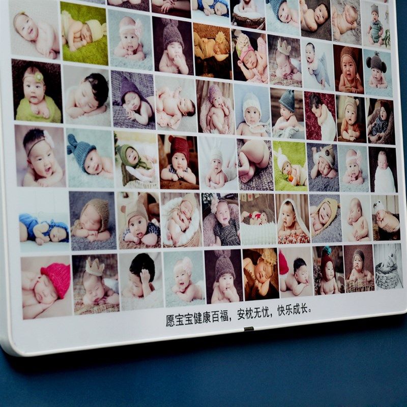 宝宝百睡图相框定制百岁图设计制作百天纪念周岁生日礼物百张照片