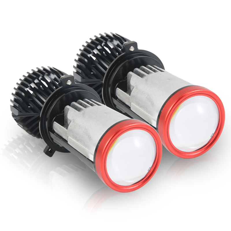 H4带透镜远近一体灯泡汽车led大灯改装摩托车12V 货车24V强激光灯