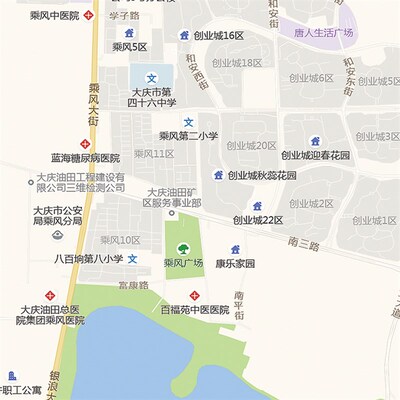 2024新款大庆市城区地图办公室挂图高清防水墙壁装饰实物推荐定制