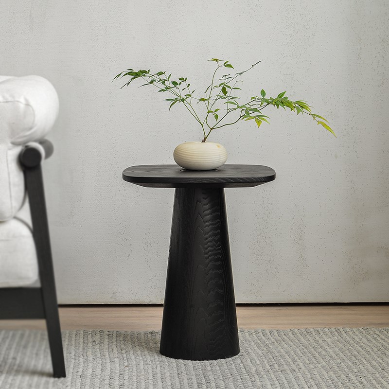 MIZEO 米卓/极简白蜡木边几 中古沙发实木角几小户型茶几阳台圆桌