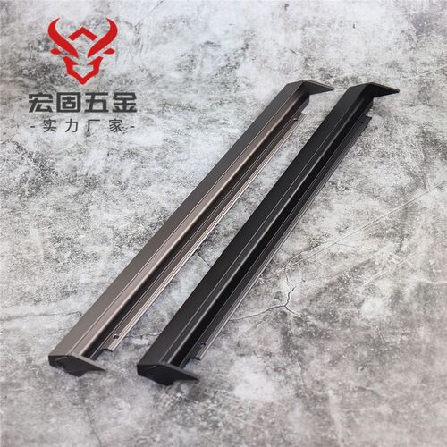 意式嵌入式抽屉衣柜门把手轻奢黑色加厚25板开槽橱柜门钓鱼拉手