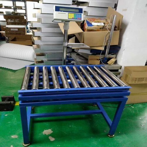 带RS232通讯串口连接系统无动力辊轮电子秤100kg滚筒输送落地台秤