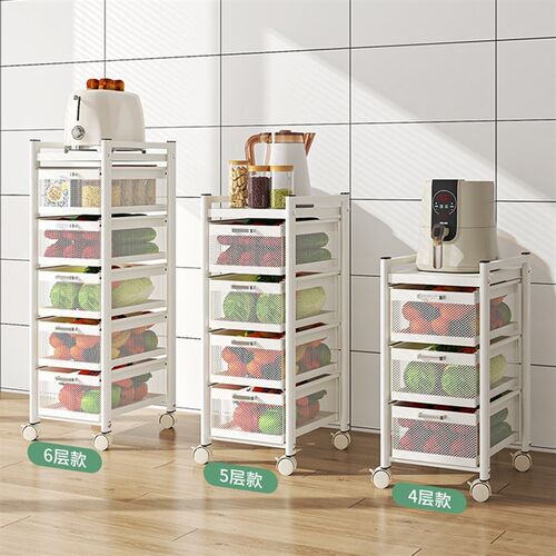 厨房蔬菜置物架落地式零食水果收纳架夹缝菜篮子储物架家用菜架子