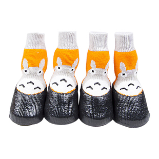 宠物鞋 防水袜狗狗卡通防滑比熊泰迪袜子大型犬脚套 袜猫咪防抓夏季