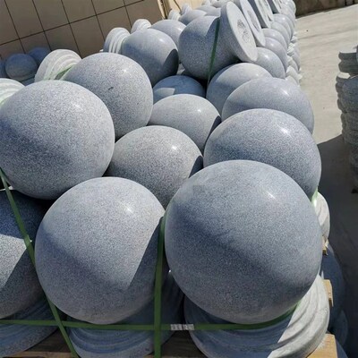 路障石球阻车石圆球大理石广场石墩子阻车花岗岩防撞石头挡路石柱