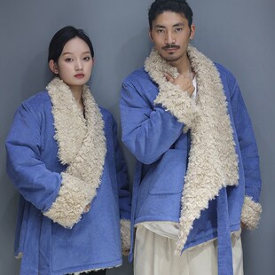藏族衣服女系腰带2021新款 藏式 棉衣加厚藏服藏装 男情侣装 黑色 冬季