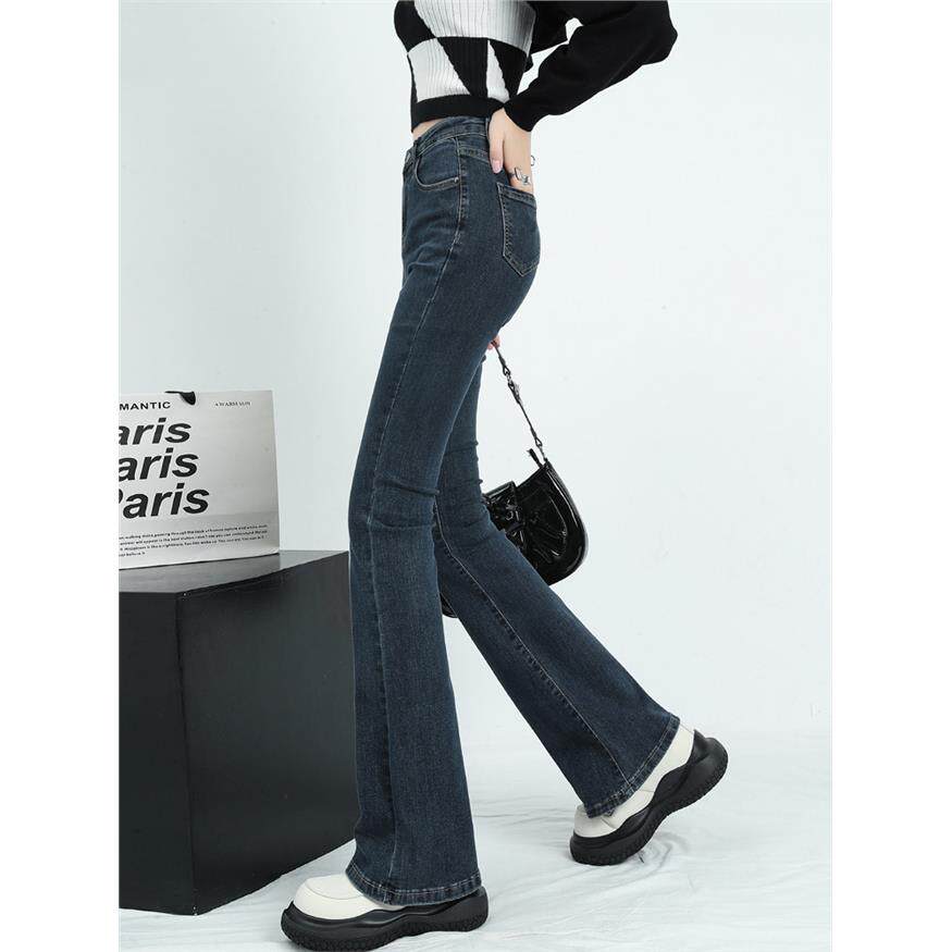 牛仔裤女早秋2025年新款爆款马蹄裤高腰显瘦美式弹力紧身微喇叭裤