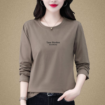 棉质长袖T恤女春秋2026新