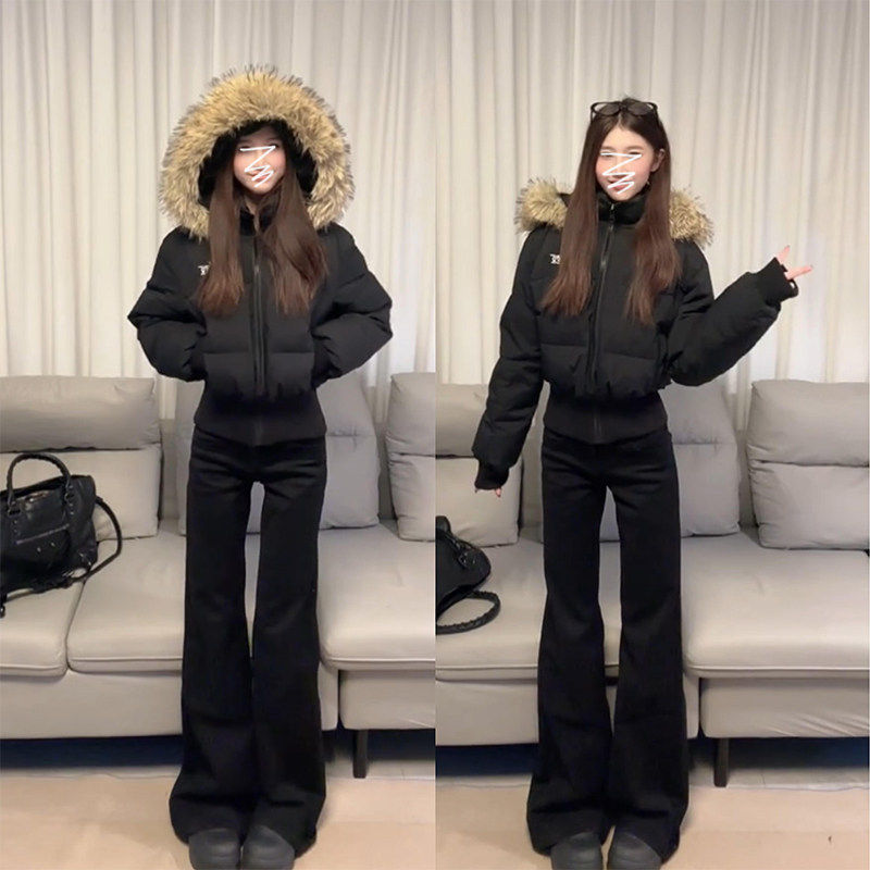 美式黑色微喇牛仔裤女春季爆款高腰显瘦弹力百搭春秋拖地喇叭裤子