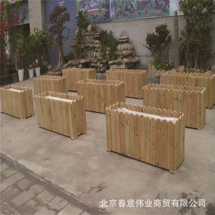 定做防腐木花箱 防腐户外组合花箱 樟子松实木花架木花盆 木花箱图片