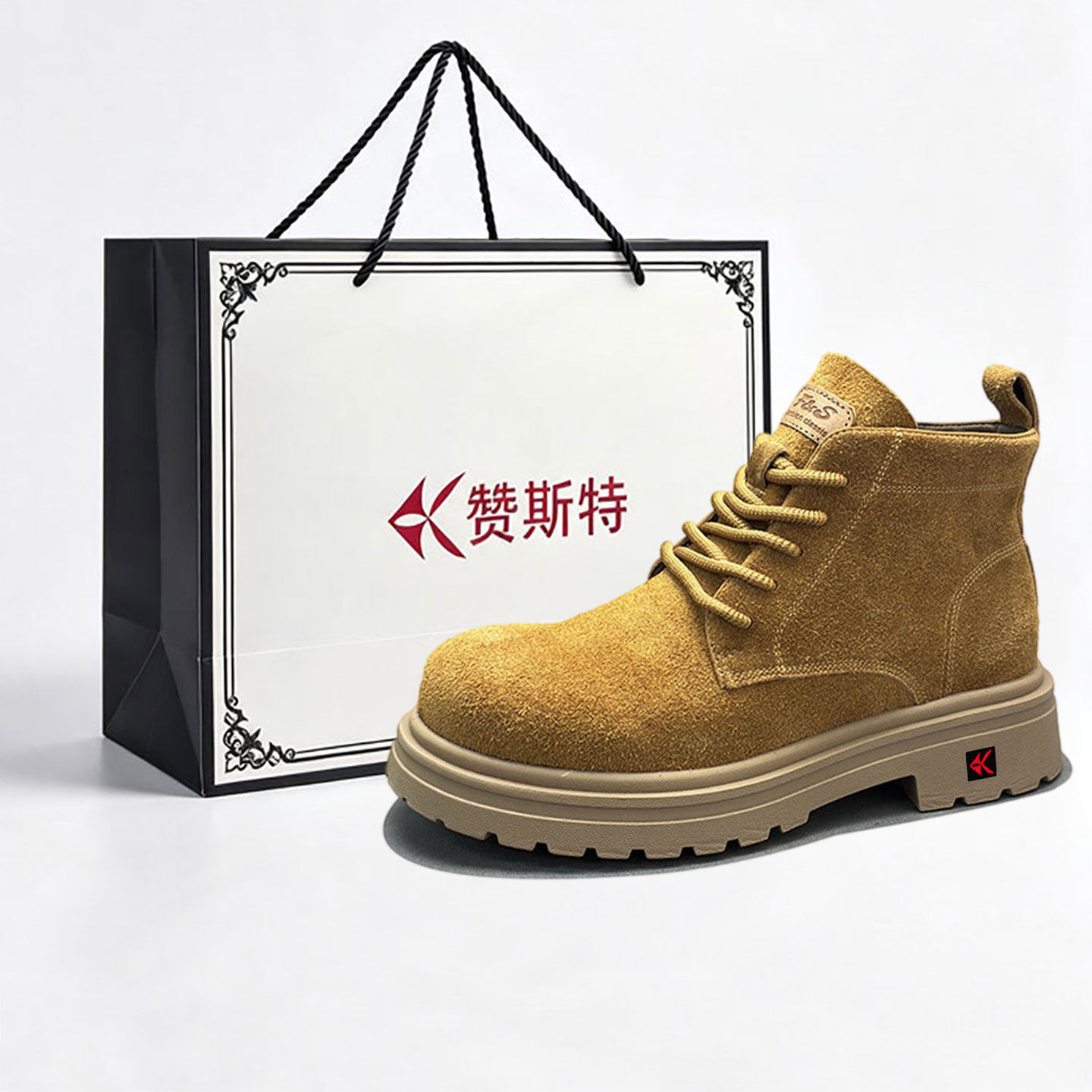 赞斯特秋冬真皮男士马丁靴