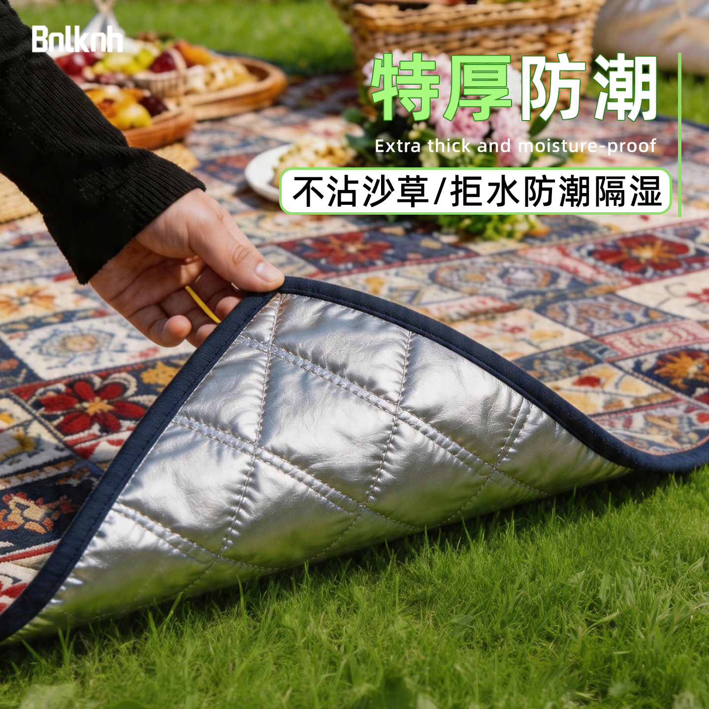 户外野餐营垫防水防潮铝膜加厚外出防潮垫便携小学生春游超声波垫