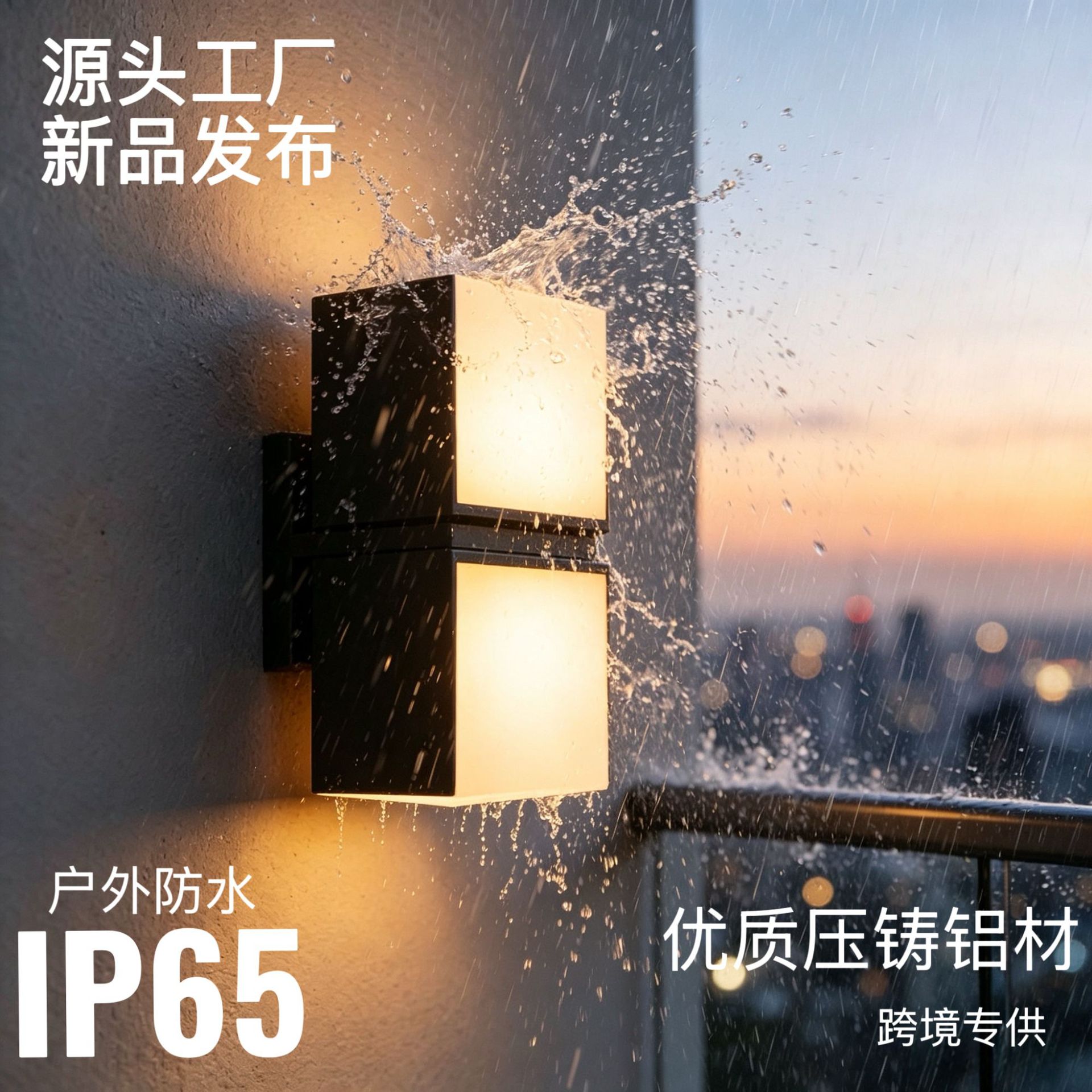 亚马逊铝材led壁灯户外防水简约墙壁灯门柱阳台IP65中古风壁灯图片