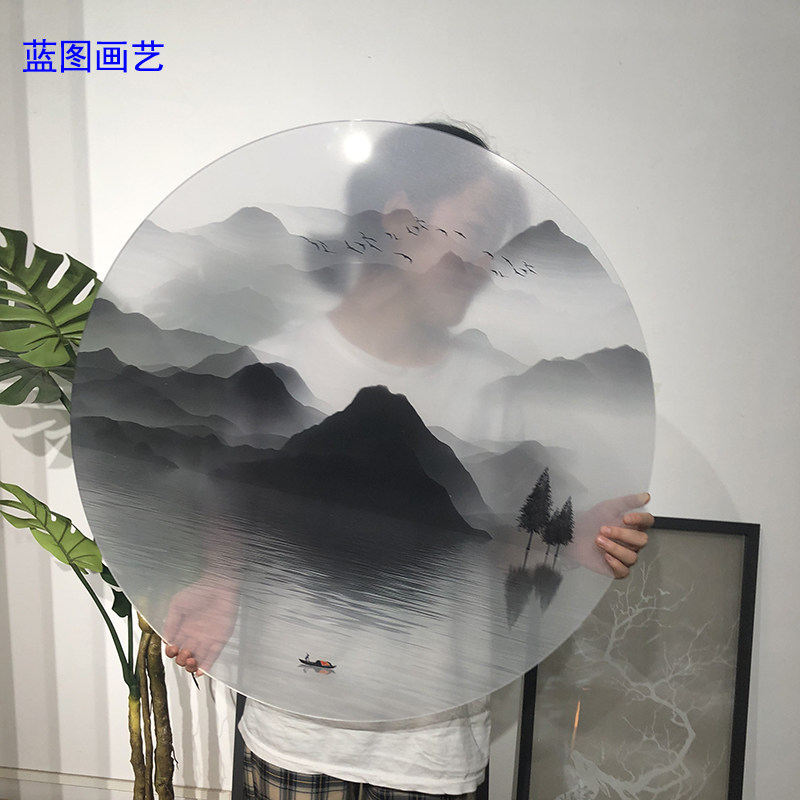 定制双面半透明有机玻璃亚克力印刷画心 屏风隔断广告灯箱软装修