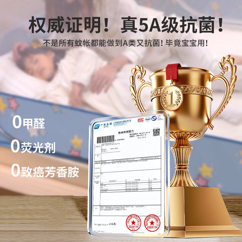 儿童蒙古包蚊帐免安装可折叠2024新款一米五家用卧室帐篷防掉蚊罩