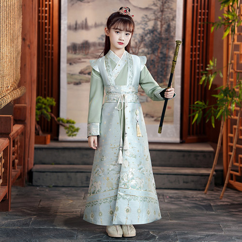 儿童唐装春秋款男童中国风古装汉服女童国学演出服宝宝武侠风童装