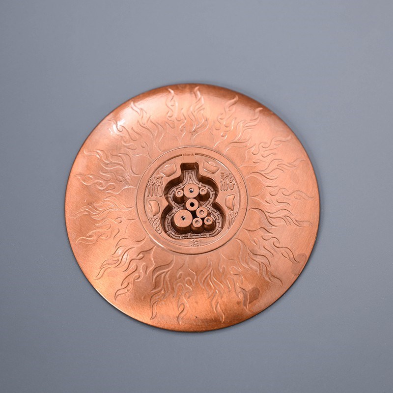 缘漫堂福禄双全线香插福字玫瑰金八孔藏香禅意香道零配件室内茶桌图片