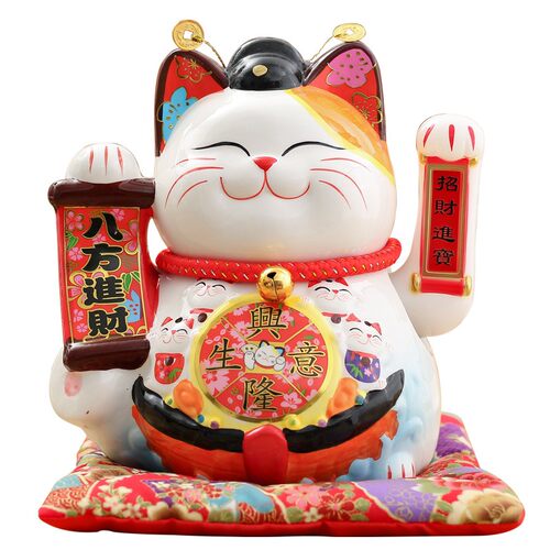 招财猫摆件开业前台陶瓷办公室电视柜自动招手店铺乔迁收银台礼品