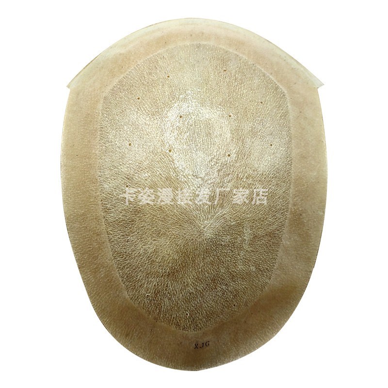 男士假发全真发潮色可烫染手工钩织生物头皮隐形无痕整头顶补发片