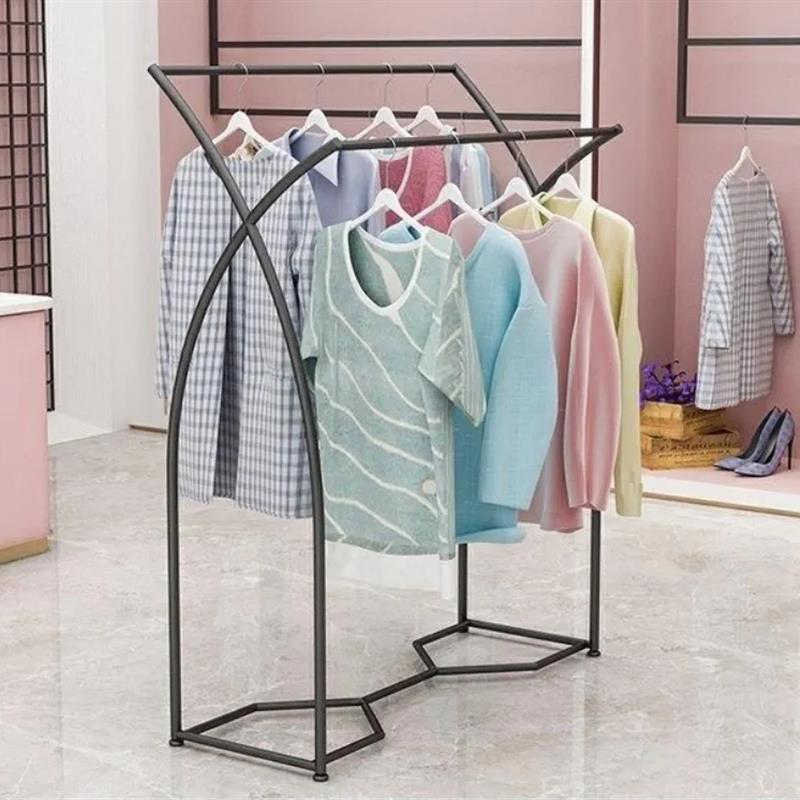 服装店中岛展示架落地式双排挂衣架子简约侧挂陈列架男女装店货架
