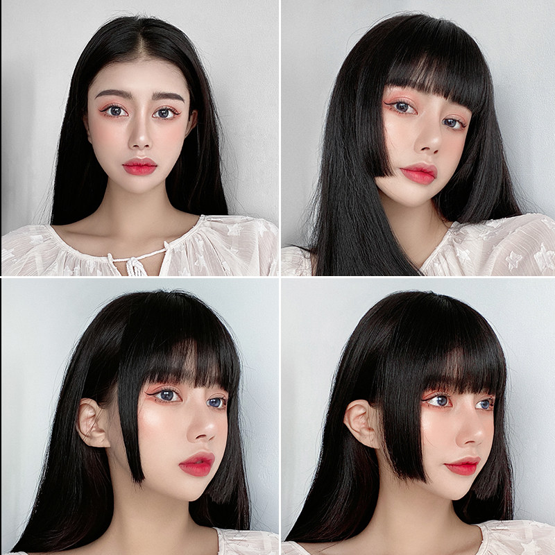 真发公主切假发片刘海假发女二次元姬发假刘海自然前额超薄lolita