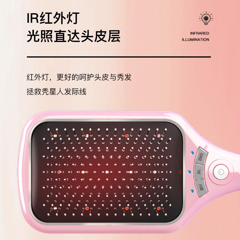 YKANG红光波经络按摩梳 电动气垫梳微电流头部按摩仪充电式怡康