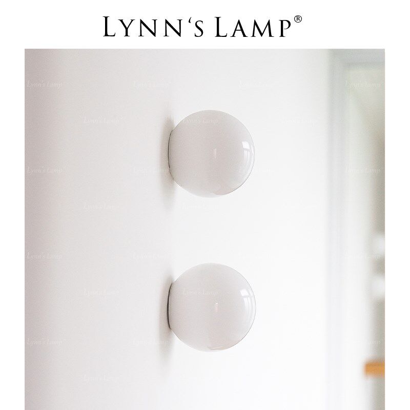 Lynns立意 奶油风圆球壁灯 床头卧室走廊阳台镜前灯包豪斯餐厅灯