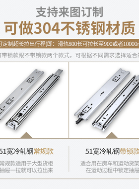 联利IDB11线性滑轨51系列三节式重型滑轨SRRH150拉拔型抽拉式导轨