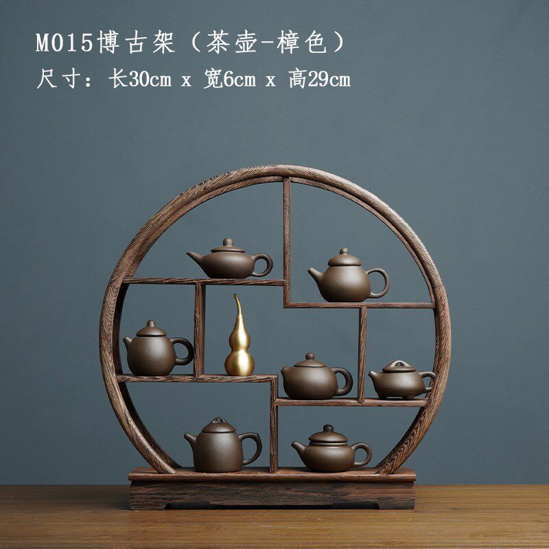 紫砂茶壶小摆件新中式客厅玄关桌装饰品 寻越陶瓷博古架柜子摆饰