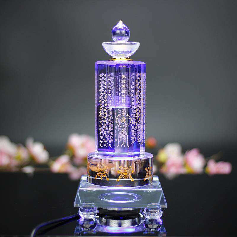 水晶楞严咒经幢塔佛顶尊胜陀罗尼舍利塔塔密封装藏水晶塔装舍利子