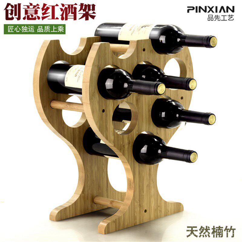 欧式实木红酒架摆件创意葡萄酒架竹木展示架家用酒瓶架客厅酒架
