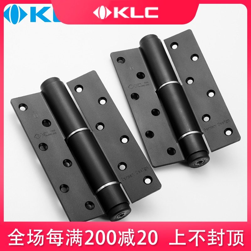 KLC黑色静音液压合页背景墙隐形门弹簧合页带闭门器缓冲自动