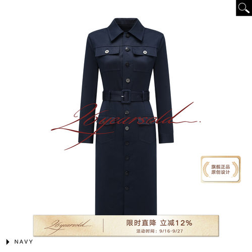 优雅工装风收腰连衣裙