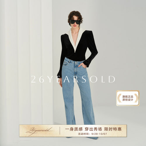 法式复古丝绒V领修身女衬衫