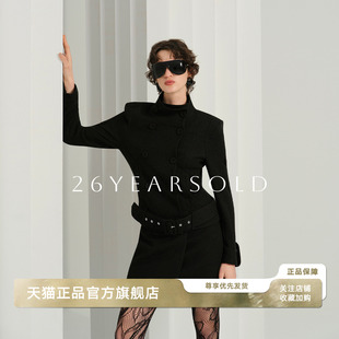 26YEARS OLD都市风色双排扣半身裙短裙收腰气质通勤设计感半身裙