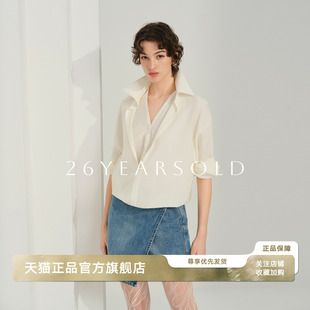 套头V领时尚 26YEARS 优雅风修身 假两件衬衫 显高显瘦女 OLD通勤长袖