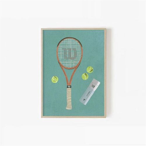 装饰画有框画挂画墙壁复古怀旧美式网球海报体育TENNIS网球场