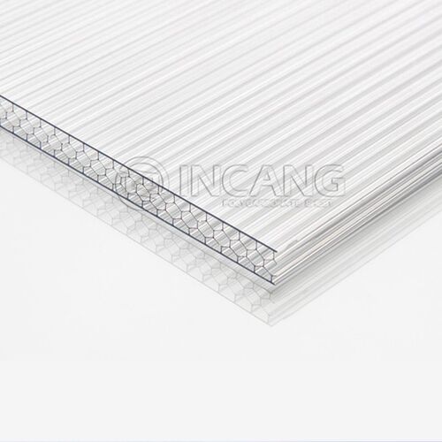 PC阳光板透明耐力板遮阳雨棚聚碳酸酯板实心采光瓦中空隔热阳光房