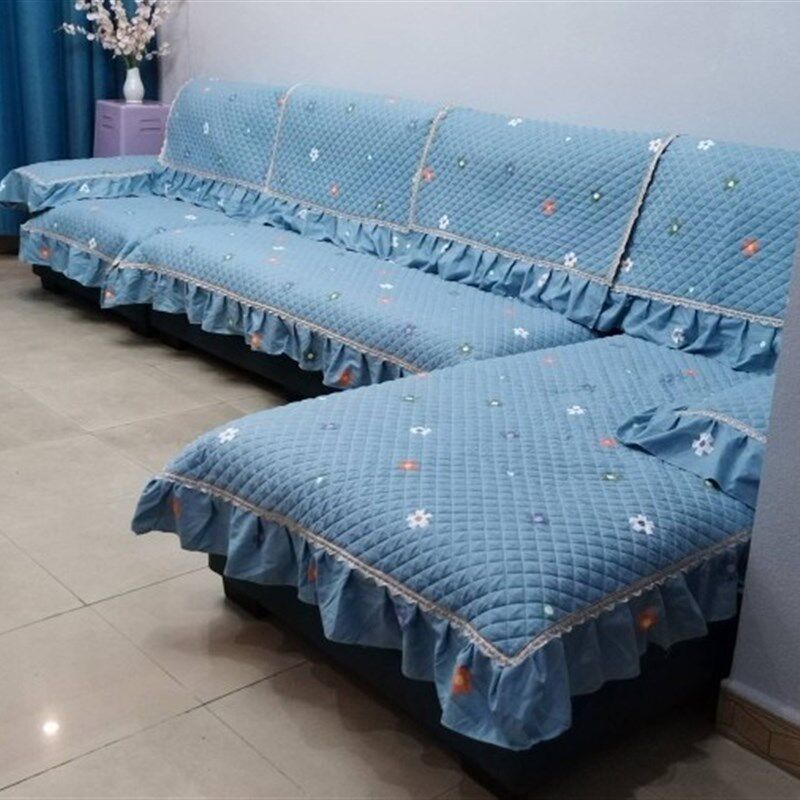 高端夹棉加厚全套L型万能通用沙发垫靠背巾扶手一整套左右妃通用