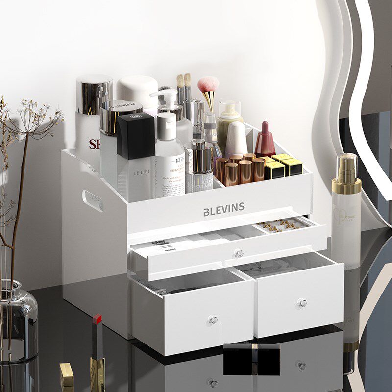 梳妆台化妆品收纳盒高级感护肤品置物架亚克力洗漱台大容量整理架