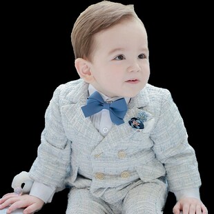 男童西装 秋冬 儿童礼服周岁生日演出服花童小西服主持人2023新款