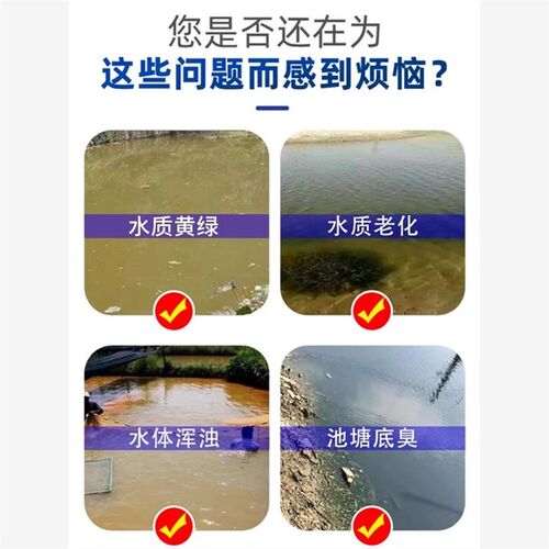 鱼塘净水灵池塘变清鱼缸除藻去苔剂池绿水质净化改底解毒杀菌药