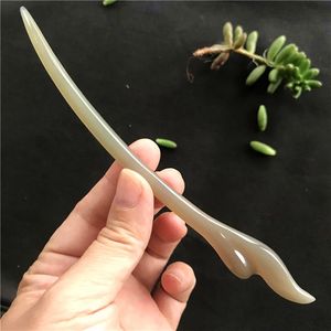 角艺轩天然白水牛角发簪多吉米古典古风发钗简约百搭盘发头饰发饰