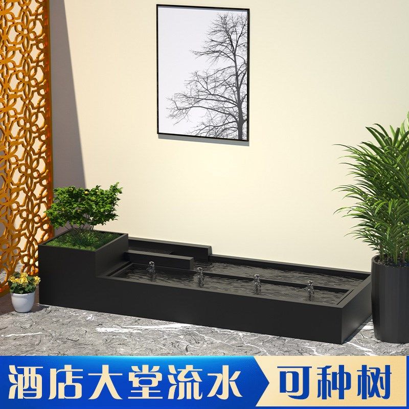 不锈钢流水小品庭院景观水景别墅酒店大堂造景金属喷泉涌泉循环水