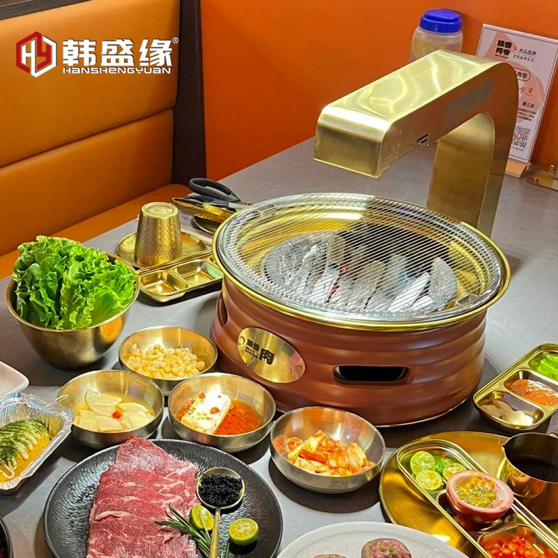 网红炭烤泥炉西塔老太太烤肉炉陶土红泥炉韩式烤肉店圆形烧烤炉