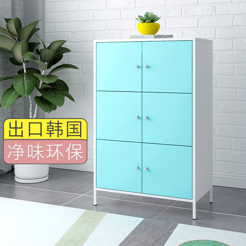 北欧铁艺家用儿童宝宝衣柜阳台储物柜简约玩具收纳柜杂物整理柜子